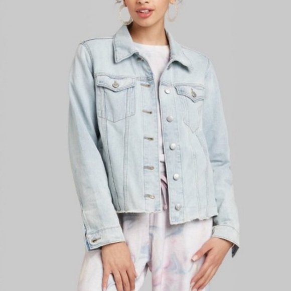 wild fable Jackets & Blazers - Wild Fable | Raw Hem Light Wash Jean Jacket | S